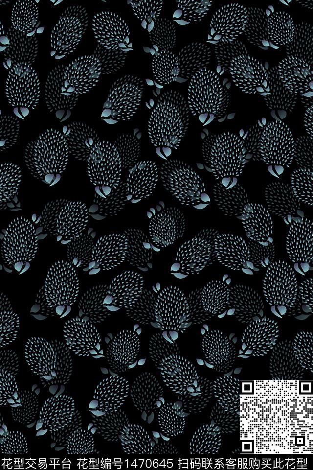 黑底花卉大牌风真丝数码印花华亿平台下载（图片编号: 1470645） - 瓦栏（Walan）