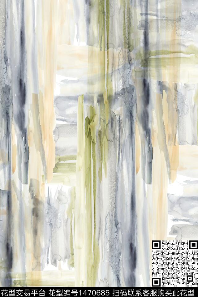 肌理水彩抽象花卉数码印花华亿平台下载（图片编号: 1470685） - 瓦栏（Walan）