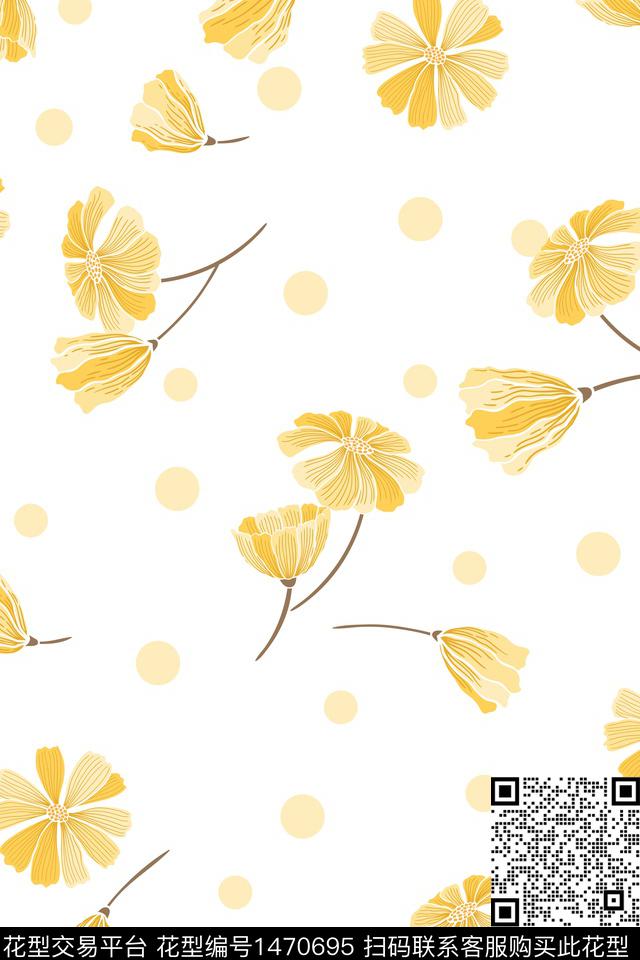 女装清爽底花卉花卉传统印花华亿平台下载（图片编号: 1470695） - 瓦栏（Walan）