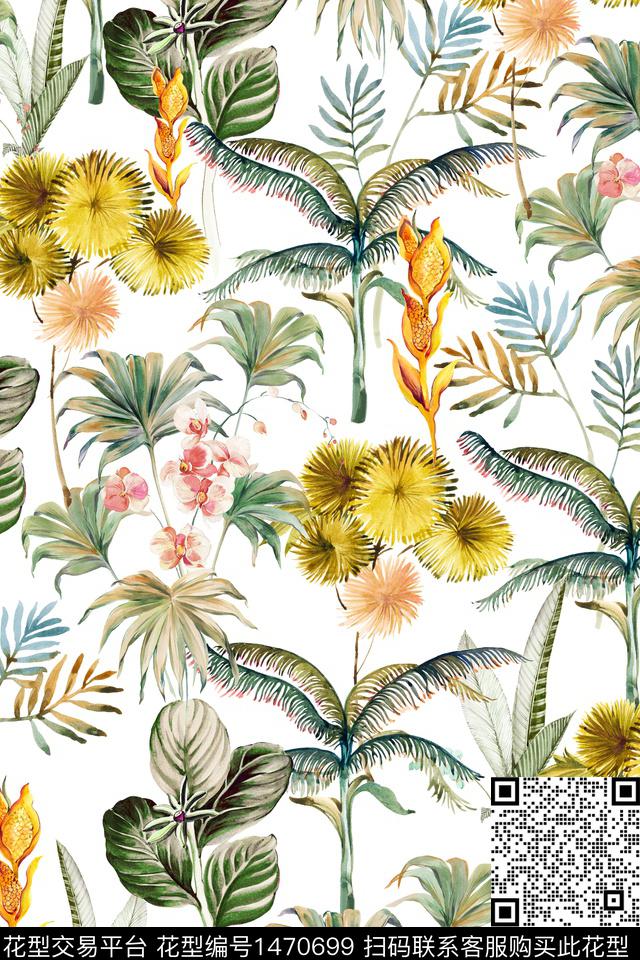 植物年轻女性春夏华亿平台数码印花华亿平台下载（图片编号: 1470699） - 瓦栏（Walan）