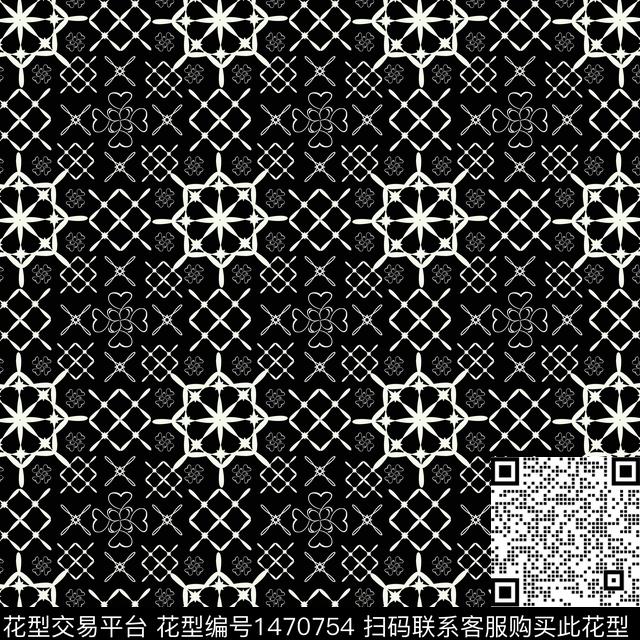 线条格子花纹传统印花华亿平台下载（图片编号: 1470754） - 瓦栏（Walan）