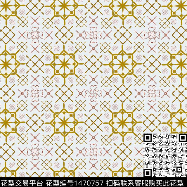 线条格子花纹传统印花华亿平台下载（图片编号: 1470757） - 瓦栏（Walan）