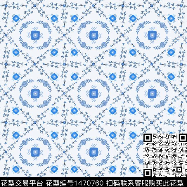 线条民族风花纹传统印花华亿平台下载（图片编号: 1470760） - 瓦栏（Walan）