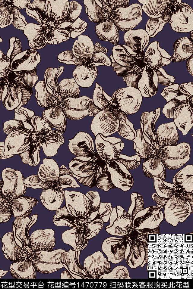 真丝花卉小碎花数码印花华亿平台下载（图片编号: 1470779） - 瓦栏（Walan）