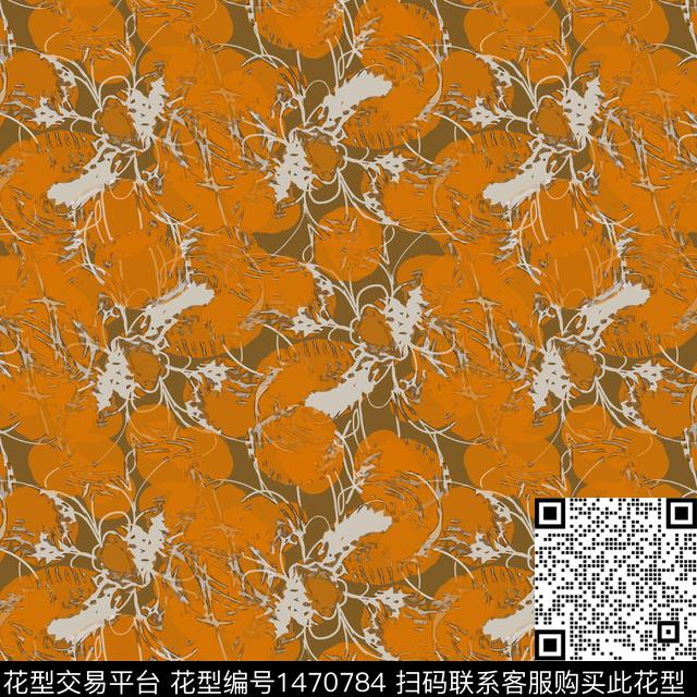 肌理抽象花卉大牌风数码印花华亿平台下载（图片编号: 1470784） - 瓦栏（Walan）