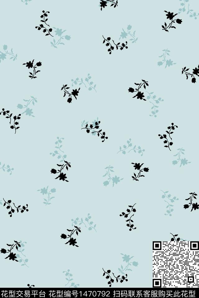 几何几何花卉小清新数码印花华亿平台下载（图片编号: 1470792） - 瓦栏（Walan）