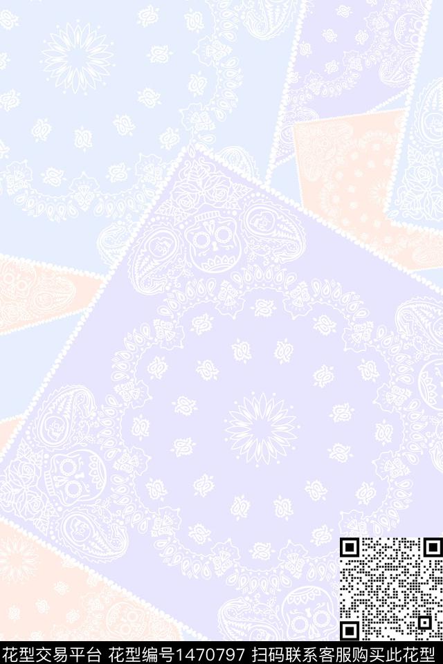 炫彩几何民族花卉传统印花华亿平台下载（图片编号: 1470797） - 瓦栏（Walan）