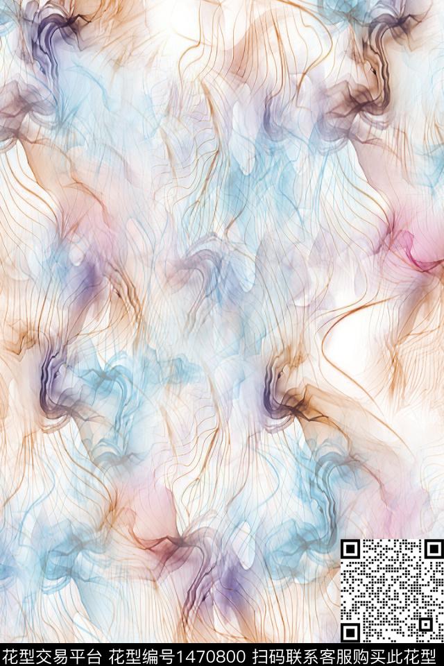 肌理炫彩水彩数码印花华亿平台下载（图片编号: 1470800） - 瓦栏（Walan）