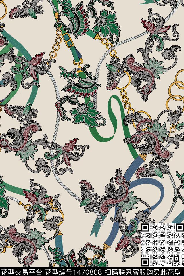 时尚链条民族风数码印花华亿平台下载（图片编号: 1470808） - 瓦栏（Walan）