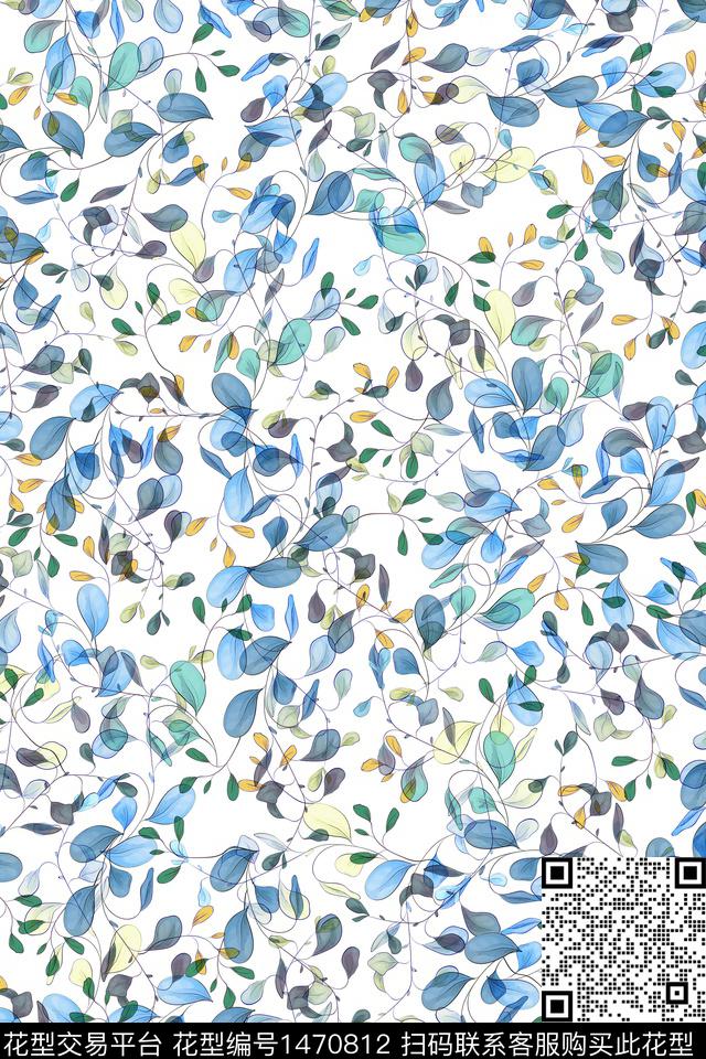 清爽底花卉花卉小清新数码印花华亿平台下载（图片编号: 1470812） - 瓦栏（Walan）