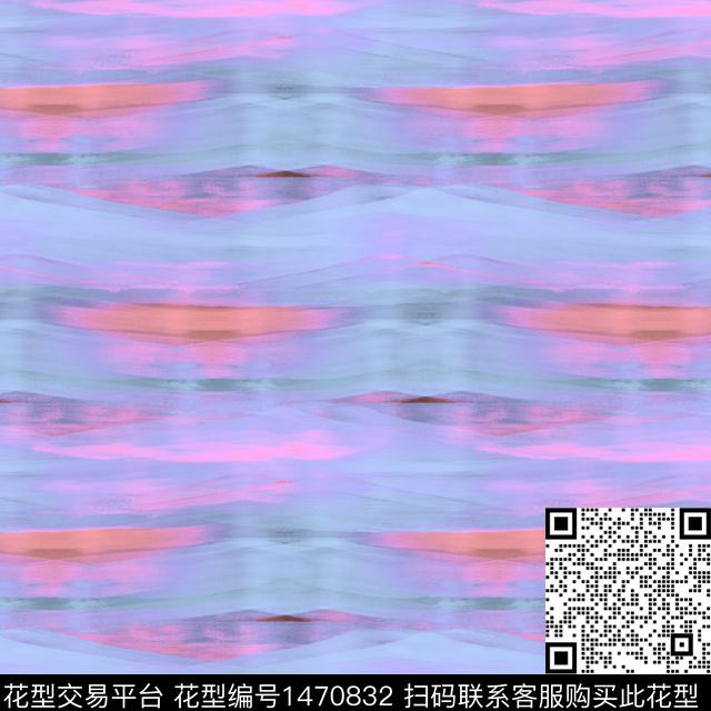 线条笔触大牌风数码印花华亿平台下载（图片编号: 1470832） - 瓦栏（Walan）