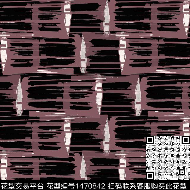 线条笔触大牌风传统印花华亿平台下载（图片编号: 1470842） - 瓦栏（Walan）