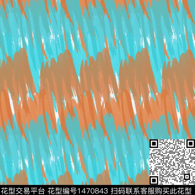 线条笔触大牌风数码印花华亿平台下载（图片编号: 1470843） - 瓦栏（Walan）
