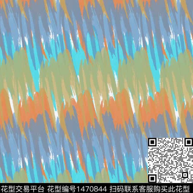 线条笔触大牌风数码印花华亿平台下载（图片编号: 1470844） - 瓦栏（Walan）