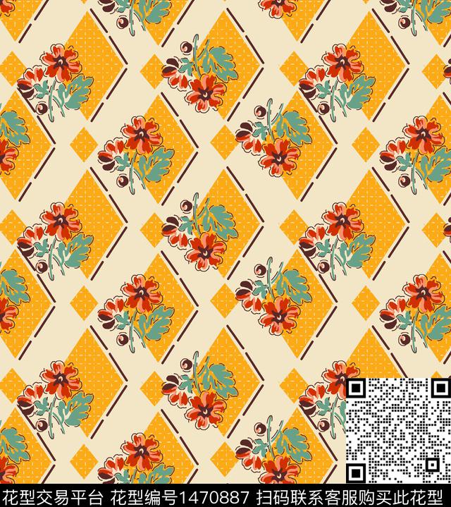 女装墙纸花卉传统印花华亿平台下载（图片编号: 1470887） - 瓦栏（Walan）