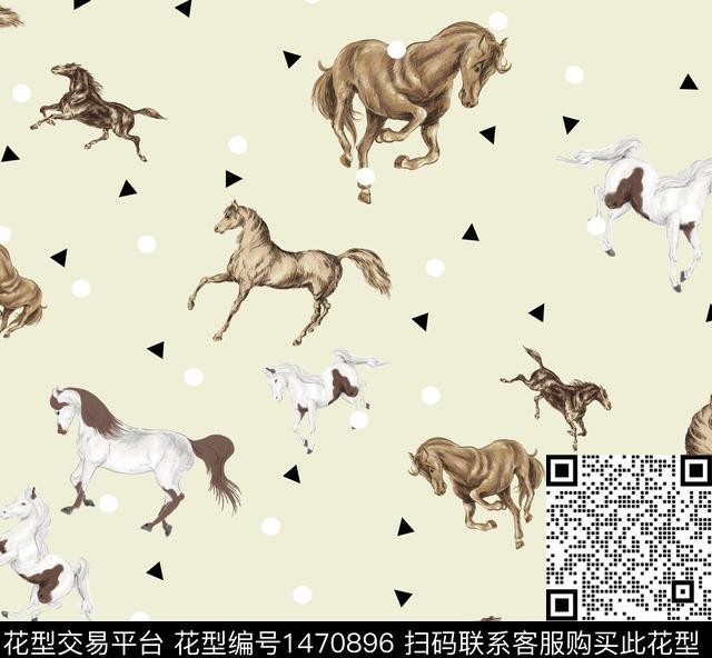 波点马铅笔画数码印花华亿平台下载（图片编号: 1470896） - 瓦栏（Walan）