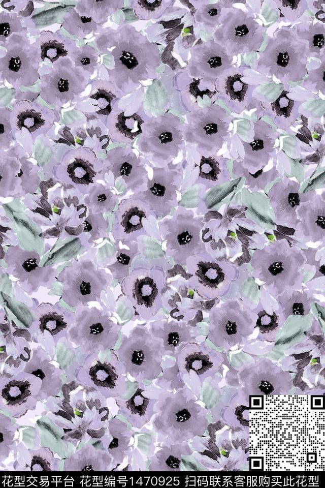 肌理花卉抽象数码印花华亿平台下载（图片编号: 1470925） - 瓦栏（Walan）