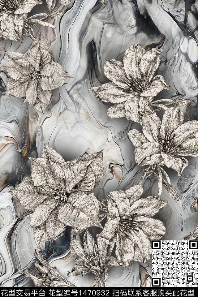 民族风花卉大牌风数码印花华亿平台下载（图片编号: 1470932） - 瓦栏（Walan）