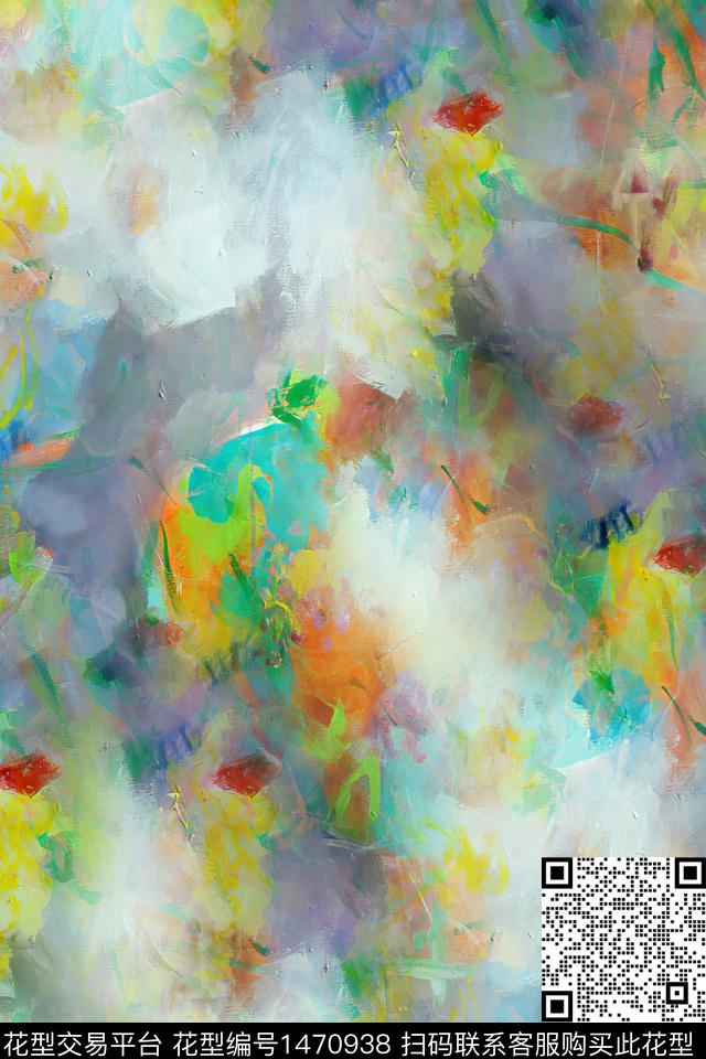 肌理扎染华亿平台大牌风数码印花华亿平台下载（图片编号: 1470938） - 瓦栏（Walan）