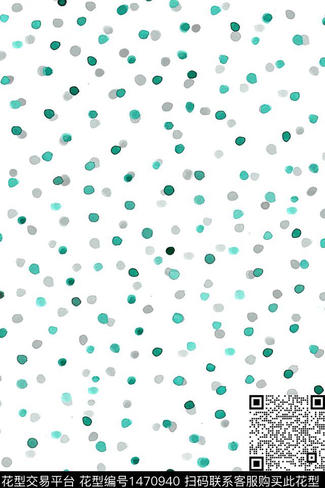 小清新真丝波点数码印花华亿平台下载（图片编号: 1470940） - 瓦栏（Walan）