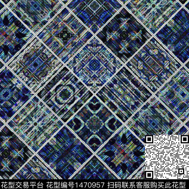 格子时尚衬衫数码印花华亿平台下载（图片编号: 1470957） - 瓦栏（Walan）