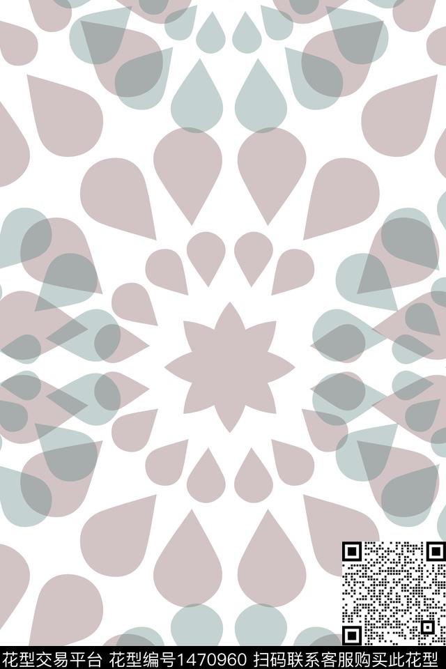 几何水滴传统印花华亿平台下载（图片编号: 1470960） - 瓦栏（Walan）