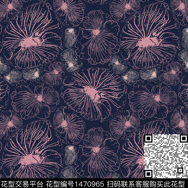 花卉大牌风小碎花传统印花华亿平台下载（图片编号: 1470965） - 瓦栏（Walan）