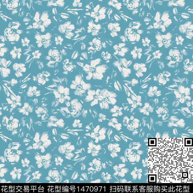 抽象花卉花卉小碎花数码印花华亿平台下载（图片编号: 1470971） - 瓦栏（Walan）