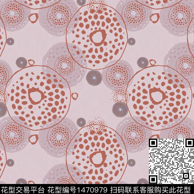 几何大牌风圆圈与波点传统印花华亿平台下载（图片编号: 1470979） - 瓦栏（Walan）