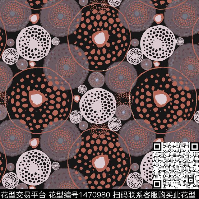 波点圆形传统印花华亿平台下载（图片编号: 1470980） - 瓦栏（Walan）