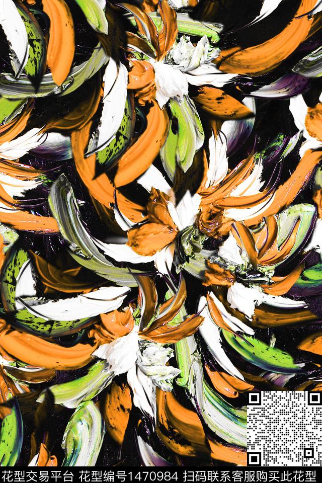 肌理笔触油画华亿平台数码印花华亿平台下载（图片编号: 1470984） - 瓦栏（Walan）