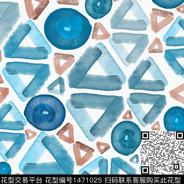 线条几何三角形数码印花华亿平台下载（图片编号: 1471025） - 瓦栏（Walan）