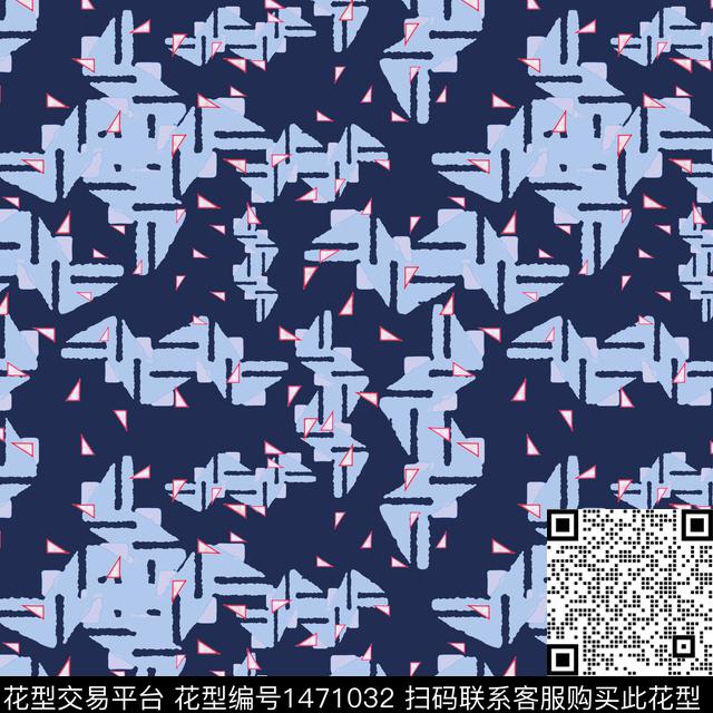 线条几何三角形数码印花华亿平台下载（图片编号: 1471032） - 瓦栏（Walan）