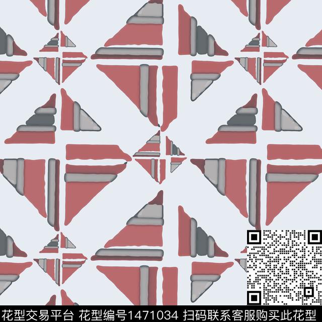 线条几何三角形数码印花华亿平台下载（图片编号: 1471034） - 瓦栏（Walan）
