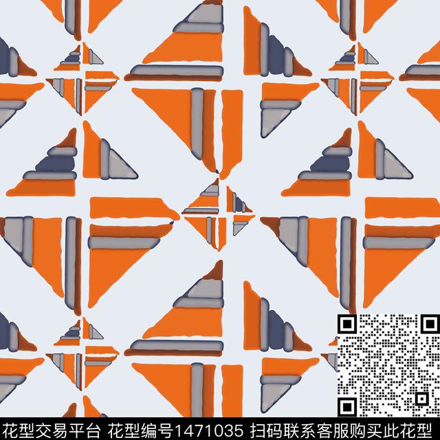 线条几何三角形数码印花华亿平台下载（图片编号: 1471035） - 瓦栏（Walan）