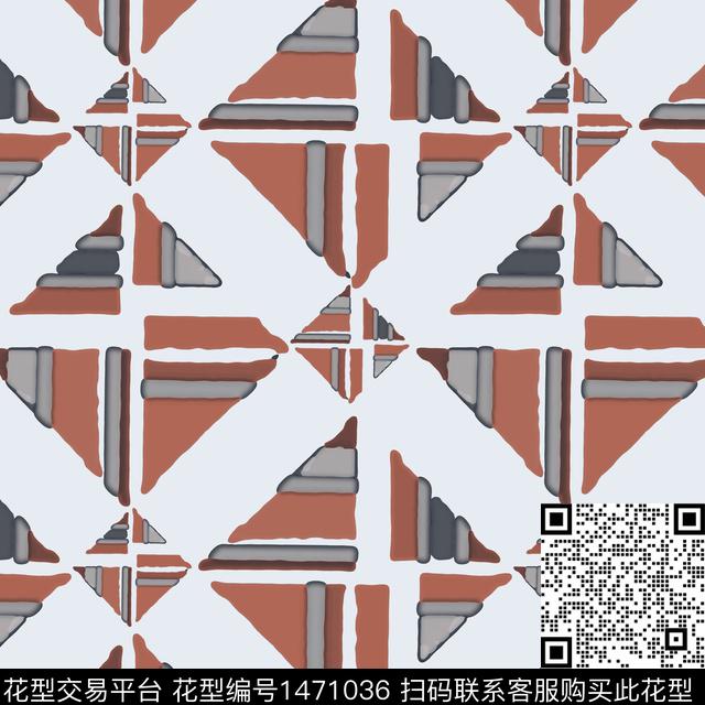 线条几何三角形数码印花华亿平台下载（图片编号: 1471036） - 瓦栏（Walan）