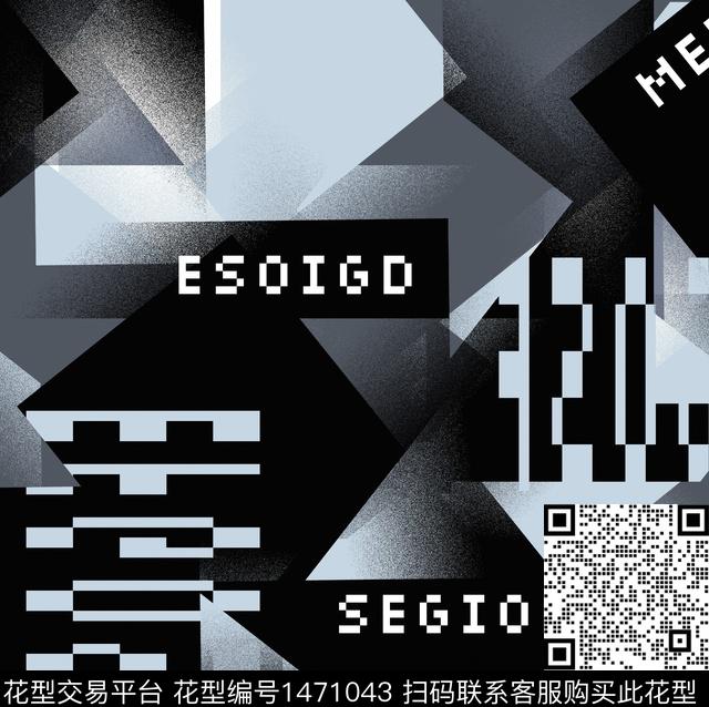 字母几何数码印花华亿平台下载（图片编号: 1471043） - 瓦栏（Walan）