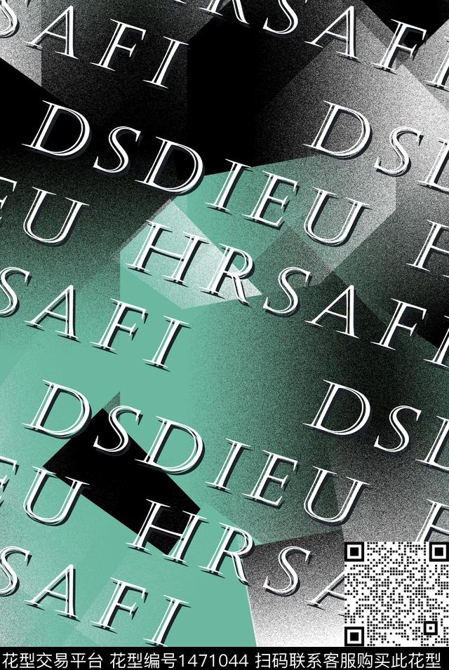 字母几何数码印花华亿平台下载（图片编号: 1471044） - 瓦栏（Walan）