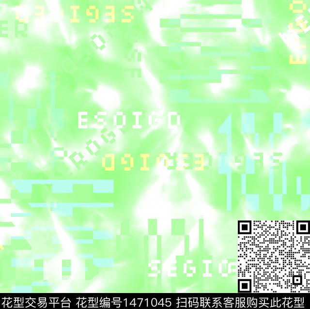 字母几何扎染华亿平台数码印花华亿平台下载（图片编号: 1471045） - 瓦栏（Walan）