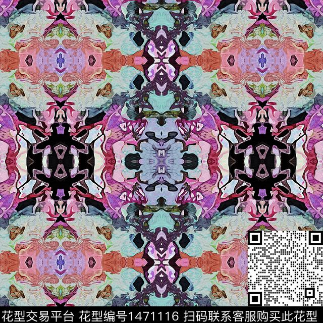 花卉旗袍数码印花华亿平台下载（图片编号: 1471116） - 瓦栏（Walan）