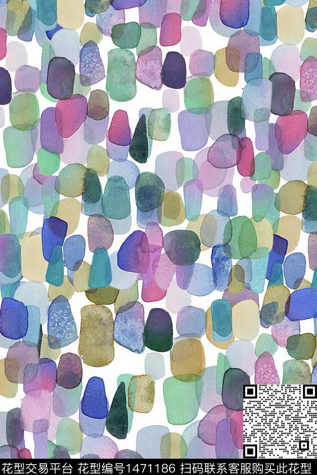 肌理抽象真丝数码印花华亿平台下载（图片编号: 1471186） - 瓦栏（Walan）