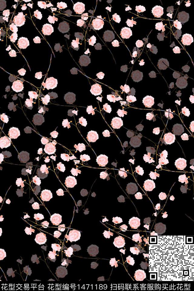 花卉真丝小碎花数码印花华亿平台下载（图片编号: 1471189） - 瓦栏（Walan）