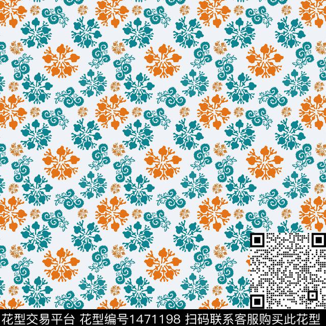 花卉小碎花传统印花华亿平台下载（图片编号: 1471198） - 瓦栏（Walan）