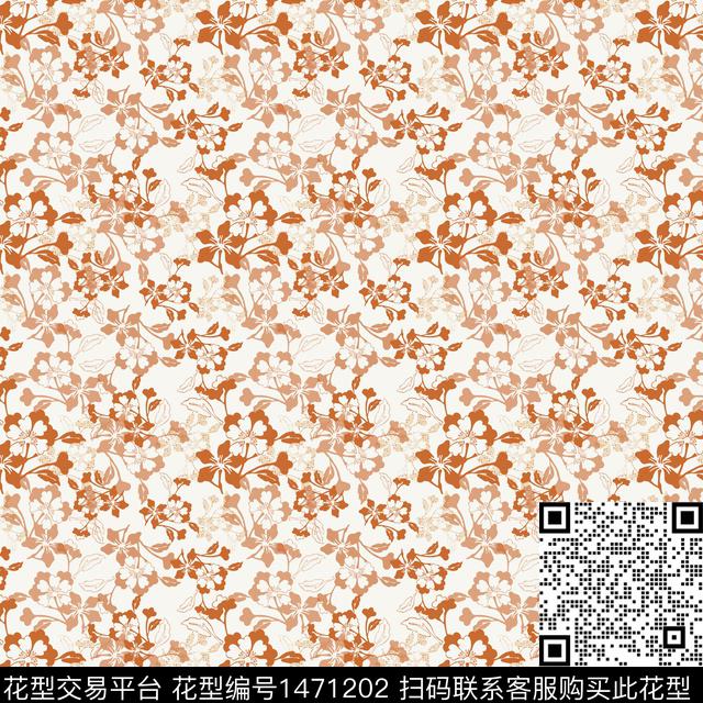 花卉年轻女性小碎花传统印花华亿平台下载（图片编号: 1471202） - 瓦栏（Walan）