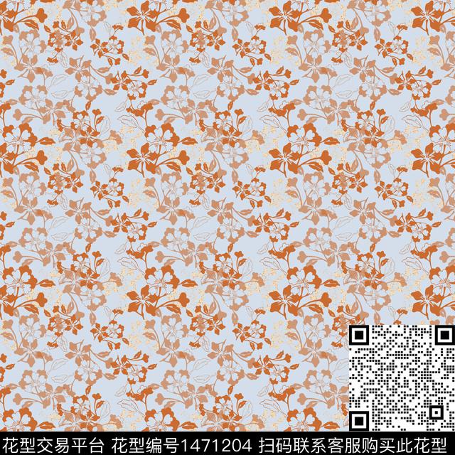 花卉年轻女性小碎花传统印花华亿平台下载（图片编号: 1471204） - 瓦栏（Walan）