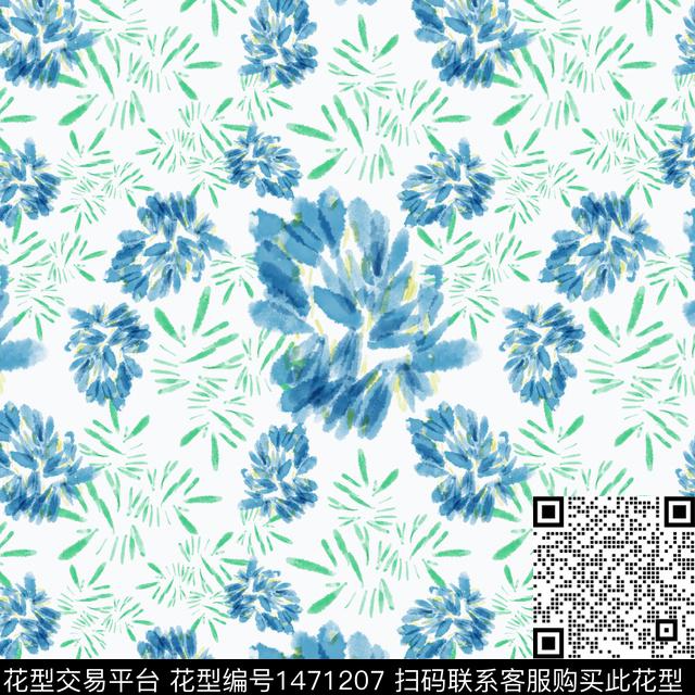 花卉年轻女性小碎花数码印花华亿平台下载（图片编号: 1471207） - 瓦栏（Walan）