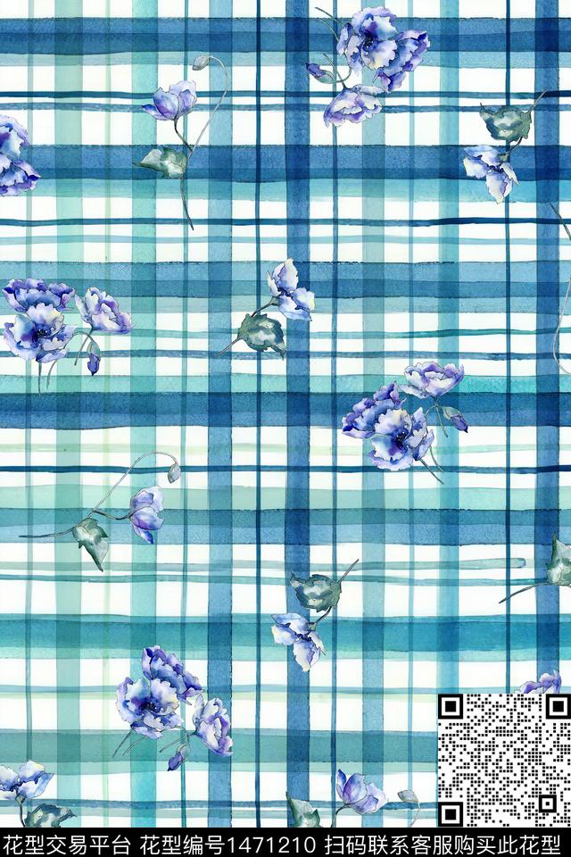 几何花卉大牌风数码印花华亿平台下载（图片编号: 1471210） - 瓦栏（Walan）