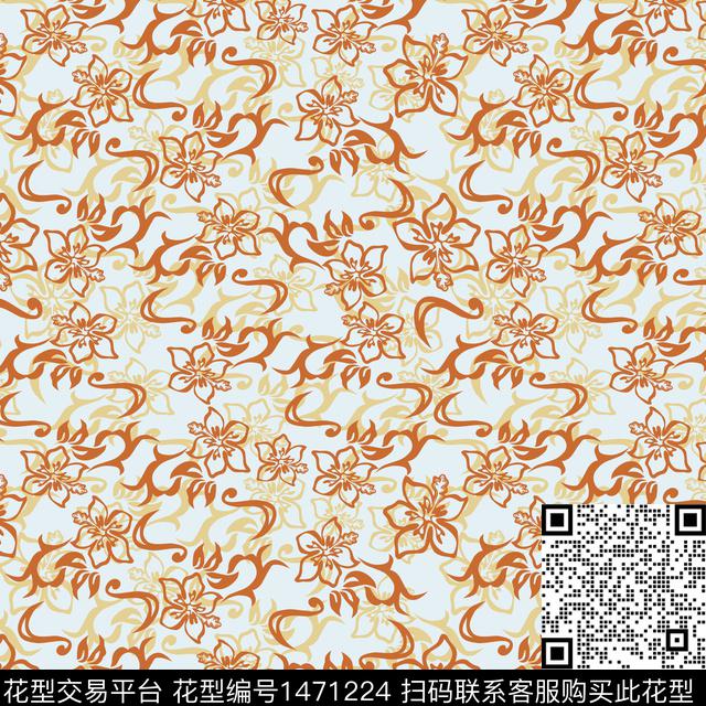 花卉年轻女性小碎花传统印花华亿平台下载（图片编号: 1471224） - 瓦栏（Walan）