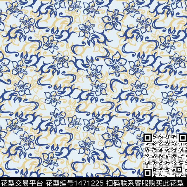 花卉年轻女性小碎花传统印花华亿平台下载（图片编号: 1471225） - 瓦栏（Walan）