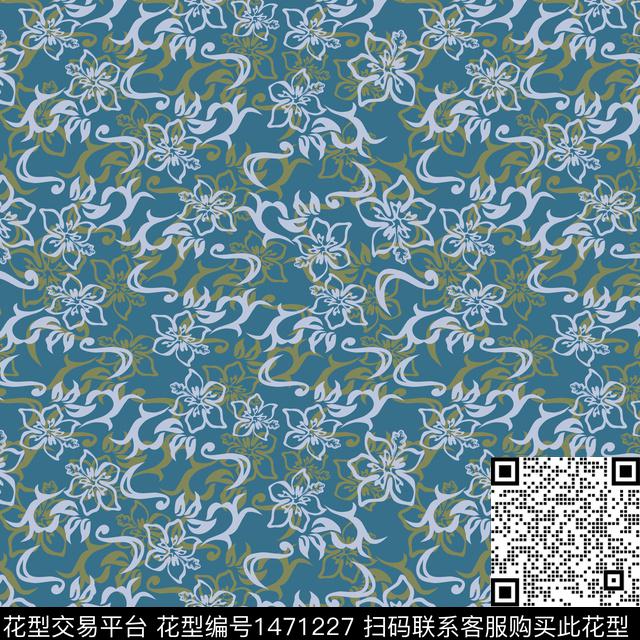 花卉年轻女性小碎花传统印花华亿平台下载（图片编号: 1471227） - 瓦栏（Walan）